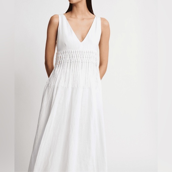 Fabiana Filippi linen dress with fringes size 14/L - Picture 3 of 16